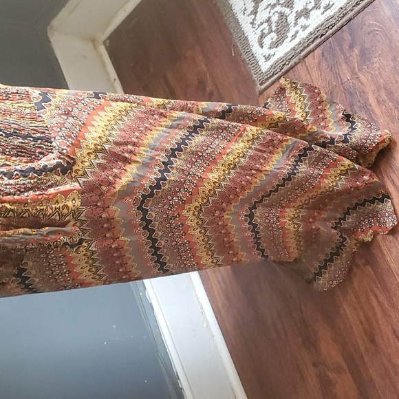 Vtg due per due brown vneck silk maxi dress size 16 - Picture 7 of 16